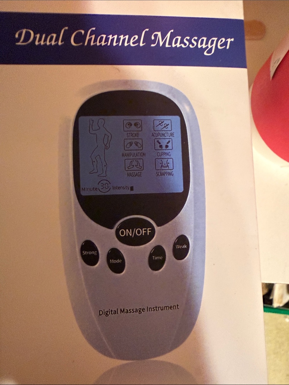 Dual Channel Massager Handheld TENS Unit - Silver